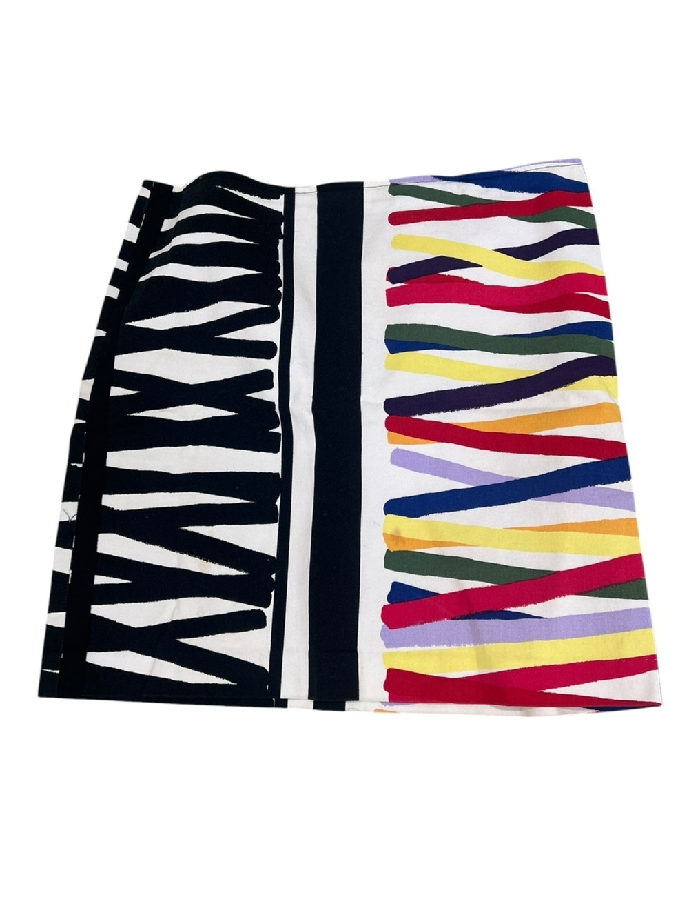 Worth New York Multicolor & Black graphic print cotton blend pencil Skirt sz 14